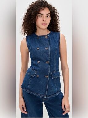 Lioness Femme Vest Dark Denim NWT Size Small